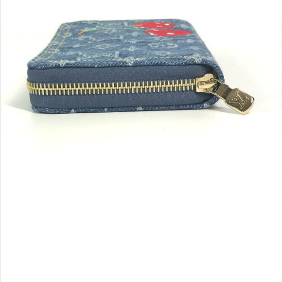 Louis Vuitton Takashi Murakami Monogram Denim LV Zippy Wallet Long Blue - Picture 4 of 9